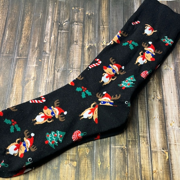 5for$10 Christmas Socks Deer Santa Breathable Socks Winter Warm Mid-Calf Socks - Picture 2 of 5